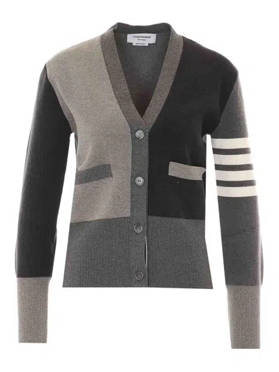 Thom Browne V-neck Cashmere Funmix Cardigan In Multi