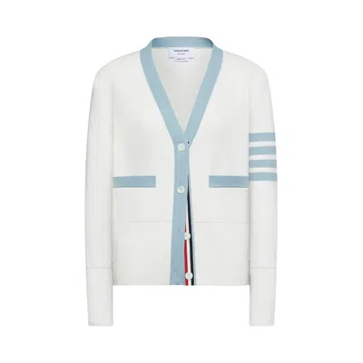 Pre-owned Thom Browne Milano Classic V Neck Cardigan 'white' | Women's Size 40