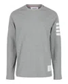 Thom Browne Gray 4-bar Stripe Long Sleeve T-shirt