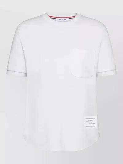Thom Browne Milano Cotton T Shirt Chest Pocket In White