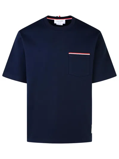 Thom Browne Milano Over Navy Cotton T-shirt In Blue