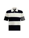 Thom Browne Milano Polo Shirt In Navy/white