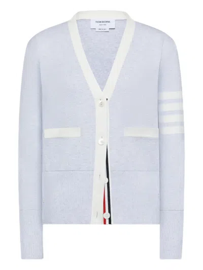 Thom Browne Milano Stitch 4-bar Cardigan In Blue