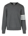 Thom Browne Milano Stitch 4-bar Crewneck Sweater Man Sweatshirt Multicolored Size L Cotton In Fantasy