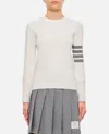 Thom Browne Round-collar And Long-sleeved Sweater In White