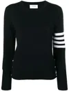 THOM BROWNE MILANO STITCH CLASSIC CREW NECK PULLOVER WITH 4 BAR