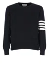 Thom Browne 4-bar Stripe Virgin Wool Jumper In Blue
