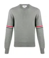 Thom Browne Milano Stitch Crew Neck Pullover In Gray