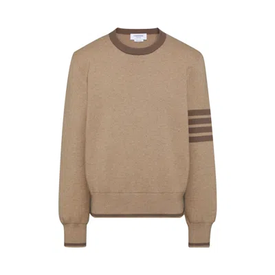 Pre-owned Thom Browne Milano Stitch Crew Neck 'medium Brown' | Men's Size 2