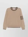 Thom Browne Milano Stitch Cotton Crewneck Sweater In Brown
