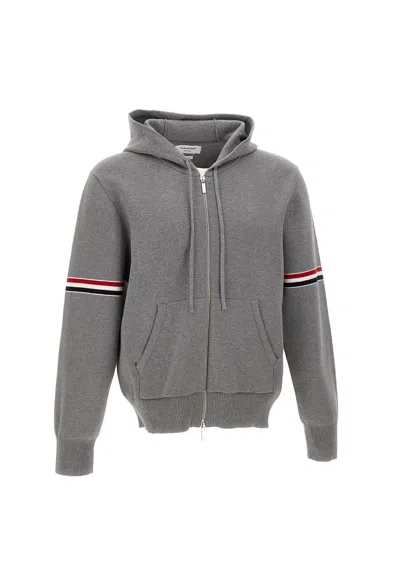 Thom Browne Milano Stitch Hoodie Cotton Sweatshirt In Grey
