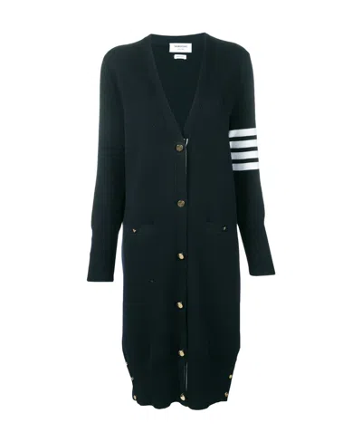 THOM BROWNE THOM BROWNE 4-BAR DETAIL LONGLINE CARDIGAN