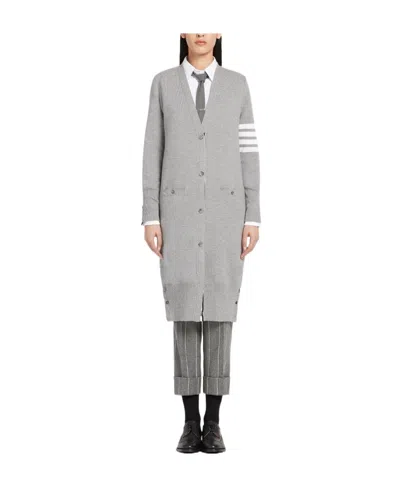 THOM BROWNE THOM BROWNE 4-BAR DETAIL LONGLINE CARDIGAN