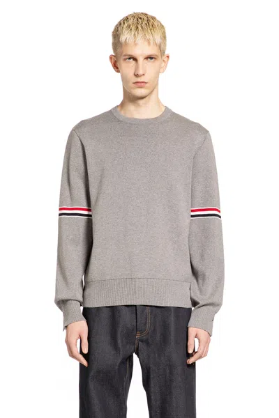 Thom Browne Milano Stitch Rwb Sweater In Gray