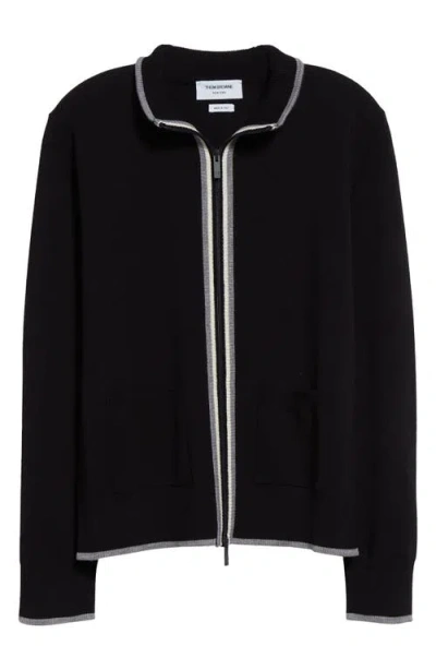 Thom Browne Milano Stitch Virgin Wool Cardigan In Navy