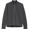 Thom Browne Milano Stitch Virgin Wool Half Zip Sweater In Medium Grey