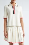 Thom Browne Milano Wool Polo Shirt In White