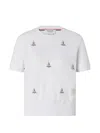 Thom Browne Short Sleeve Sailboat Embroidered Tee In White