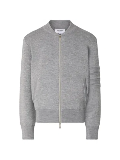 Thom Browne Gray Ottoman Milano Stitch 4-bar Bomber Jacket