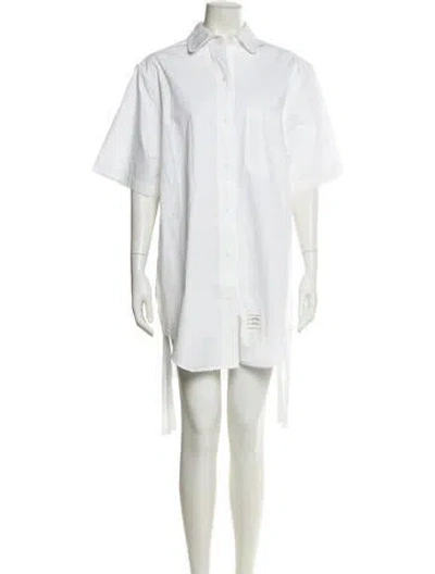 Pre-owned Thom Browne Mini Dress In White