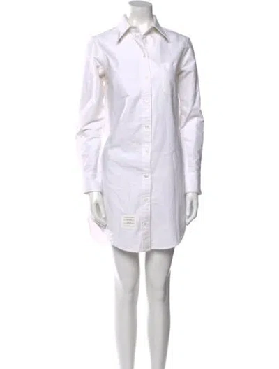 Pre-owned Thom Browne Mini Dress In White