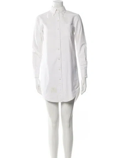 Pre-owned Thom Browne Mini Dress In White