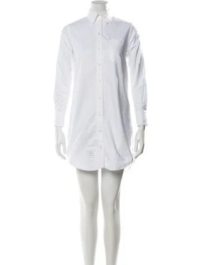 Pre-owned Thom Browne Mini Dress In White