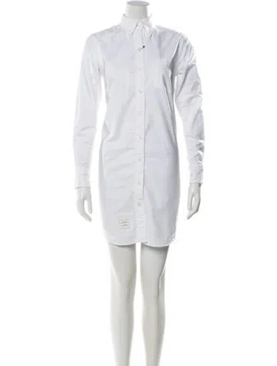 Pre-owned Thom Browne Mini Dress In White