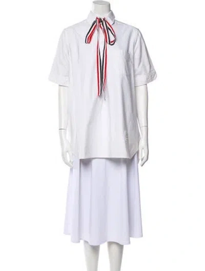 Pre-owned Thom Browne Mini Dress In White