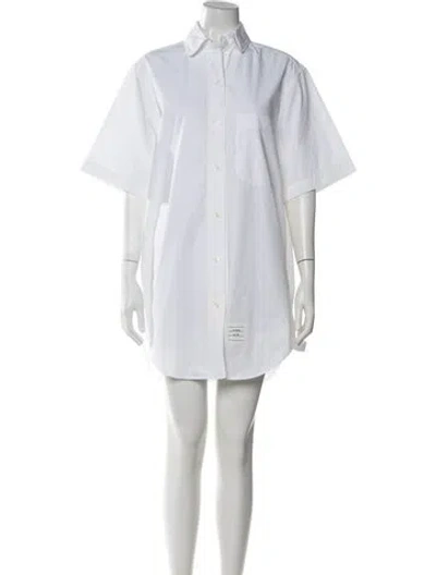 Pre-owned Thom Browne Mini Dress In White