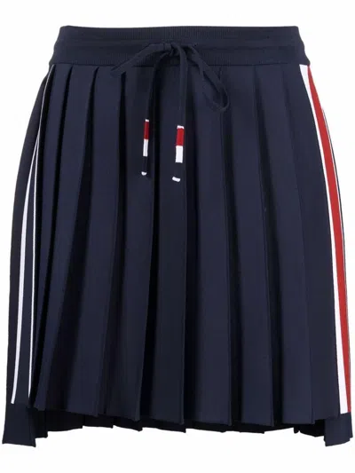 Thom Browne Mini Dropped Back Pleated Skirt Clothing In 415 Navy