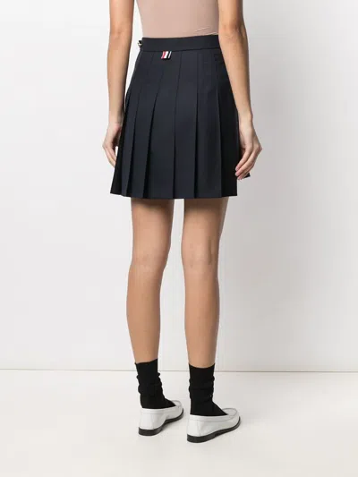 Thom Browne Mini Dropped Back Pleated Skirt In Black