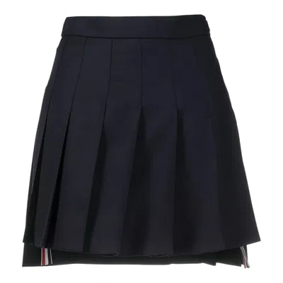 Thom Browne Mini Dropped Back Pleated Skirt In Black