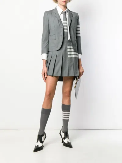 Thom Browne Mini Dropped Back Pleated Skirt Women In Gray