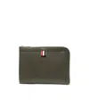 Thom Browne Mini Gusset Clutch Bag In Green