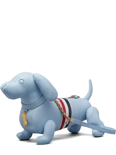 Thom Browne Mini Hector Leather Shoulder Bag In Blue