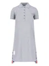 Thom Browne Button-fastening Stripe-detail Mini Dress In Gray