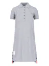 Thom Browne Button-fastening Stripe-detail Mini Dress In Gray