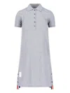 Thom Browne Button-fastening Stripe-detail Mini Dress In Gray