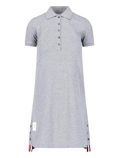 THOM BROWNE THOM BROWNE MINI KNIT DRESS – GREY