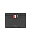 Thom Browne Mini Pebble Grain Leather Wallet In Black