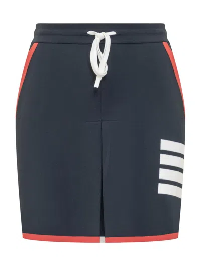 Thom Browne 4-bar Pleated Mini Skirt In Blue