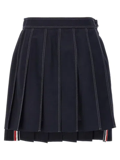 Thom Browne Mini Pleated Skirt In Black