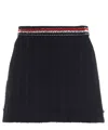 Thom Browne Elegant Thigh-length Side Tab Skirt In Blue