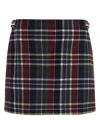 Thom Browne Checked Grosgrain-trimmed Wool-twill Mini Skirt In Multicolor
