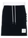 Thom Browne Blocked 4 Bar Mini Skirt With Side Slits In Black
