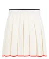 Thom Browne Needle Stitch Wool Pleated Mini Skirt In White