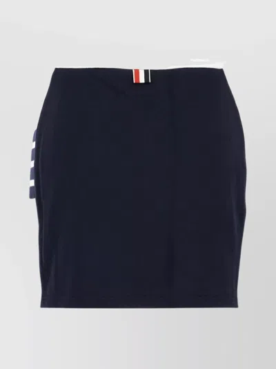 Thom Browne Mini Skirt With Contrast Stripes And Elastic Waistband In Black