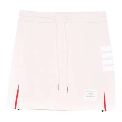 Thom Browne Mini Skirt With Engineered 4 Bar In Neutral