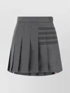 THOM BROWNE MINI SKIRT WOOL AND POLYESTER PLEATED STRIPED